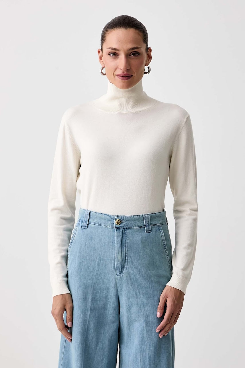 Weekend Max Mara Pulover cu guler inalt pentru femei cu amestec de matase